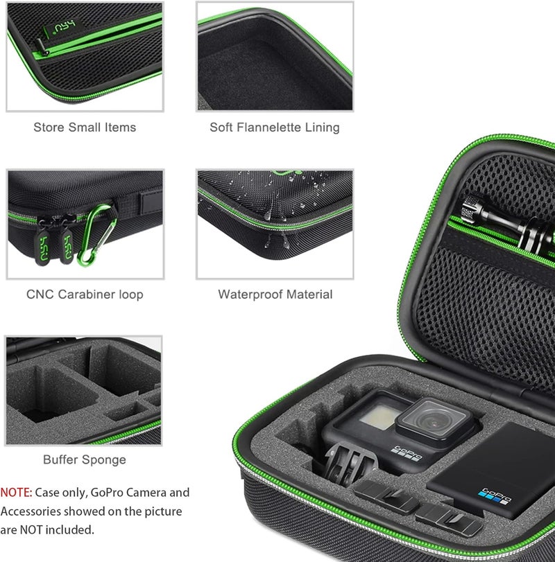 HSU Carrying Case for GoPro Hero 13/12/11/10/9/8/7/6/5 Black and Accessories, Protective Security Bag, Storage Solution for Adventurers-Upgraded Interior Foam - Image 3